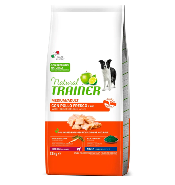 Natural Trainer Adult Medium из свежей курицы с цикорием и спирулиной (на вес за 1кг)